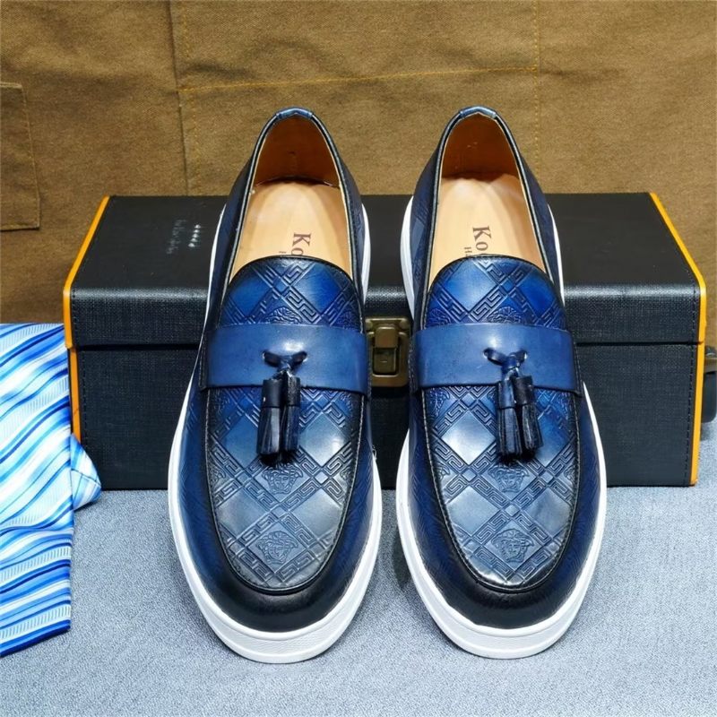 Sapatos Casuais Masculinos Exóticos Slip-on -  Azul