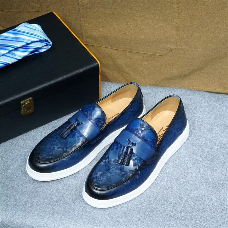 Sapatos Casuais Masculinos Exóticos Slip-on -  Azul