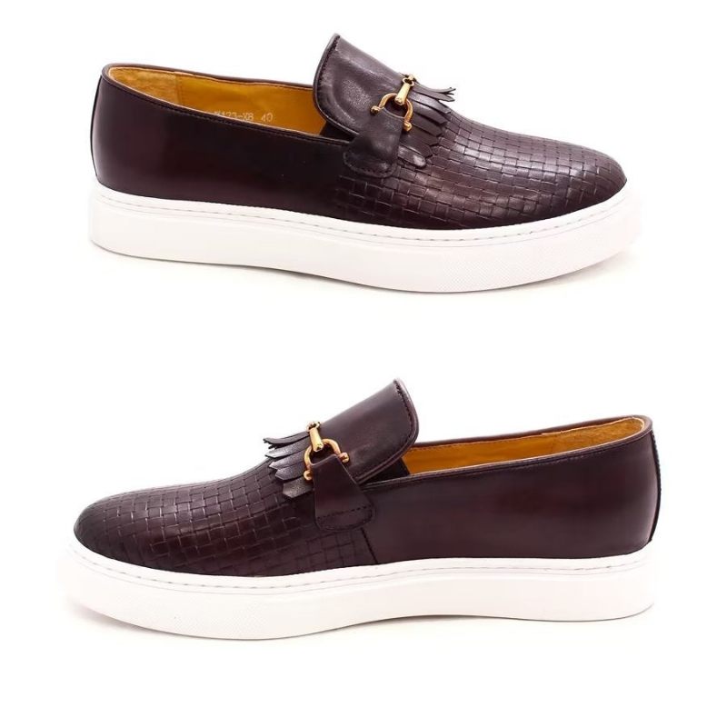 Sapatos Casuais Masculinos Exóticos Slip-on - Café