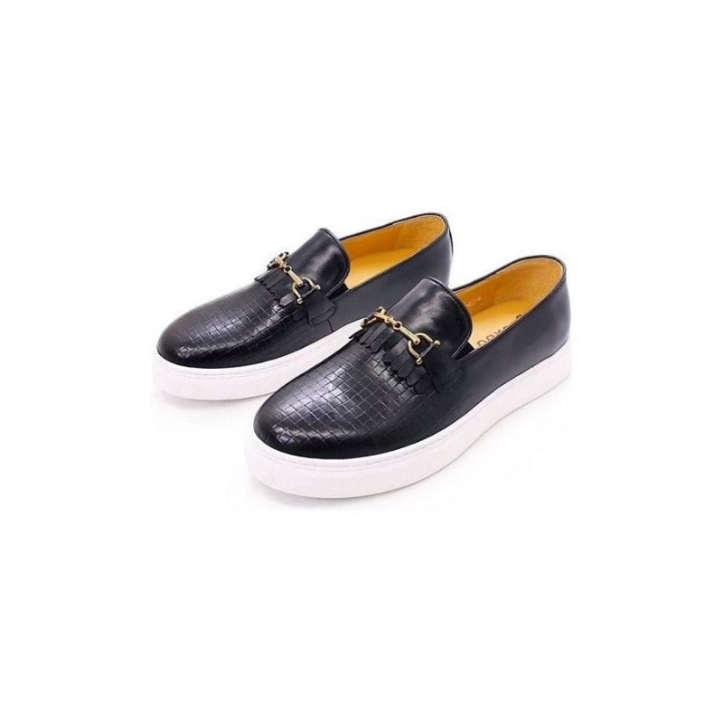 Sapatos Casuais Masculinos Exóticos Slip-on - Preto