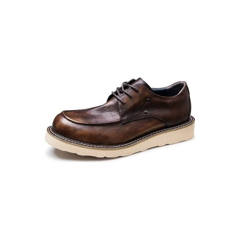 Sapatos Casuais Masculinos Lux Cow Couro Dedo Redondo