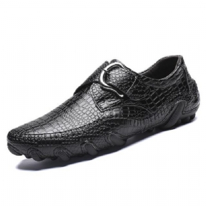 Sapatos Casuais Masculinos Luxo Crocbuckle Couro Pelúcia