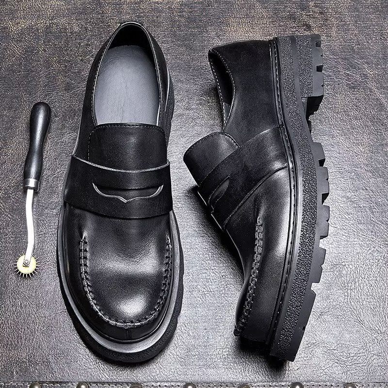 Sapatos Casuais Masculinos Luxo E Conforto Slip-on - Preto