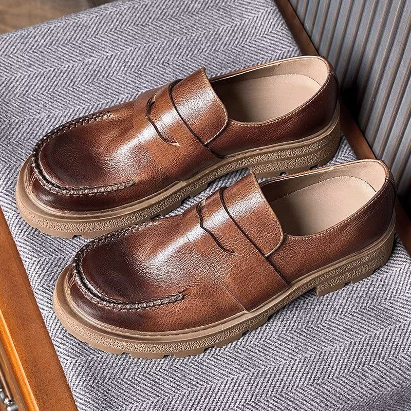 Sapatos Casuais Masculinos Luxo E Conforto Slip-on - Café