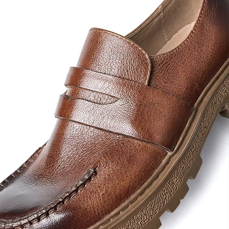 Sapatos Casuais Masculinos Luxo E Conforto Slip-on - Café