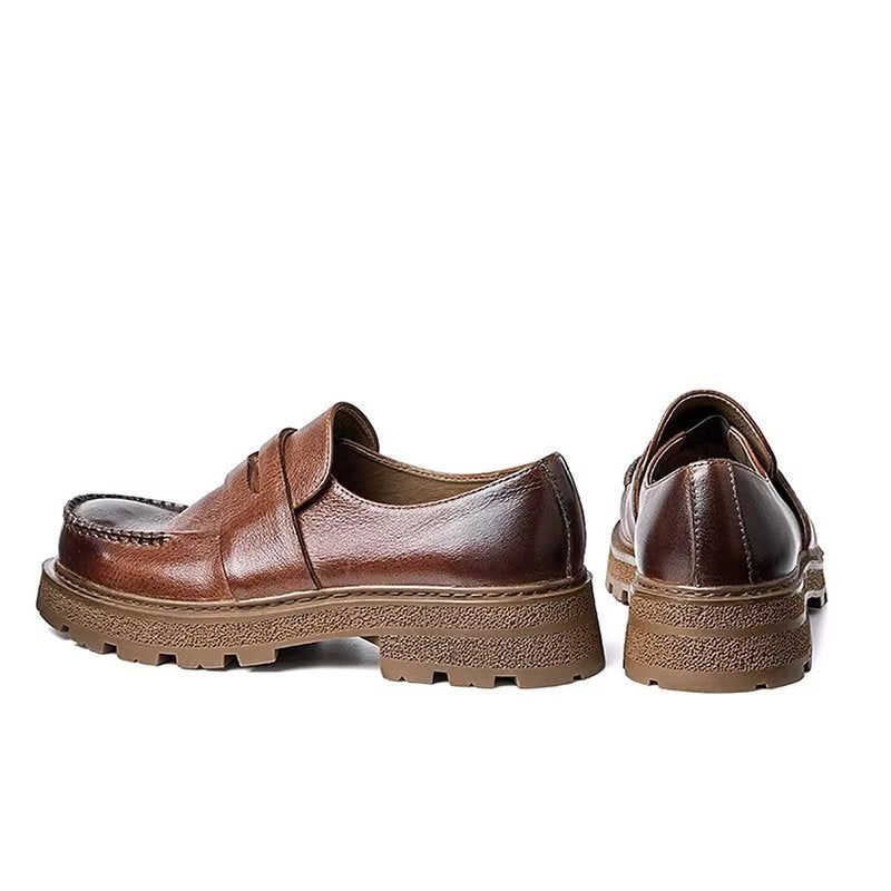 Sapatos Casuais Masculinos Luxo E Conforto Slip-on - Café