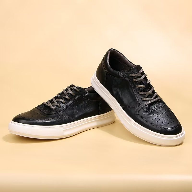 Sapatos Casuais Masculinos Luxuosos Cano Alto - Preto