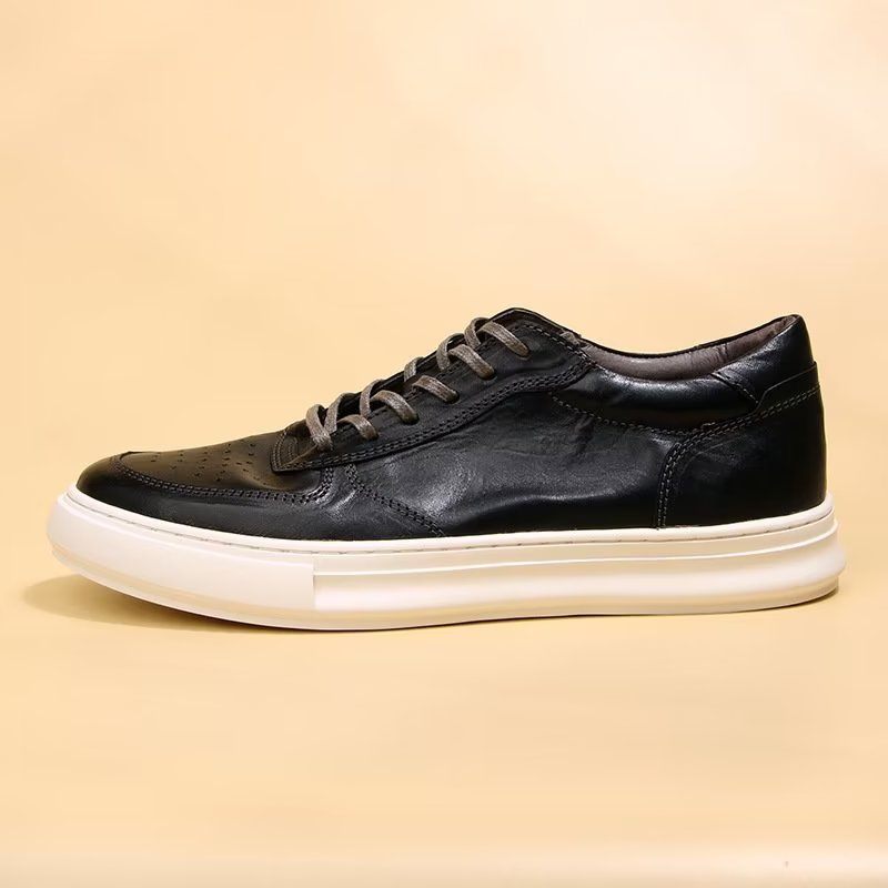 Sapatos Casuais Masculinos Luxuosos Cano Alto - Preto