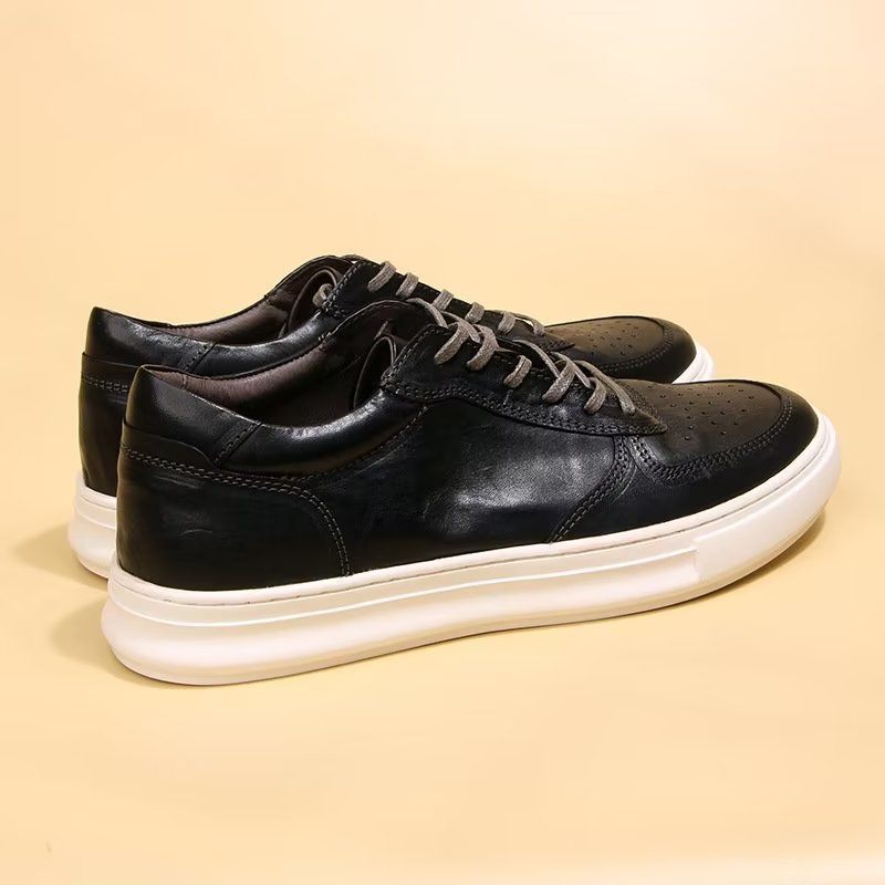 Sapatos Casuais Masculinos Luxuosos Cano Alto - Preto