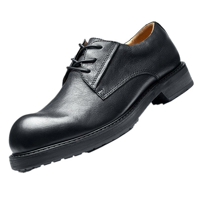 Sapatos Casuais Masculinos Luxuosos Leatherlux Dedo Redondo - Preto