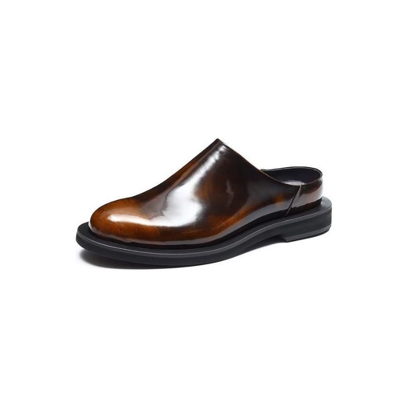 Sapatos Casuais Masculinos Luxuosos Slip-ons Couro - Café