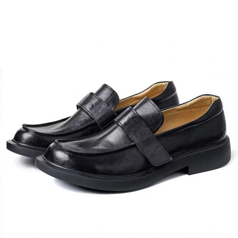 Sapatos Casuais Masculinos Luxuosos Slip-ons Couro A Atualização Estilo Definitiva - Preto