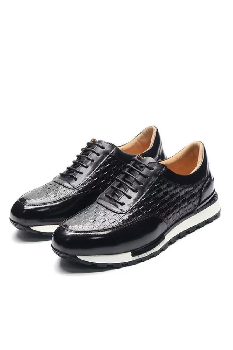 Sapatos Casuais Masculinos Metropolitan Luxury Casual Couro - Preto