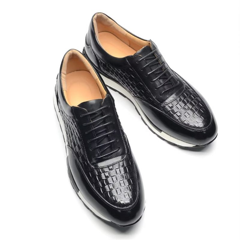 Sapatos Casuais Masculinos Metropolitan Luxury Casual Couro - Preto