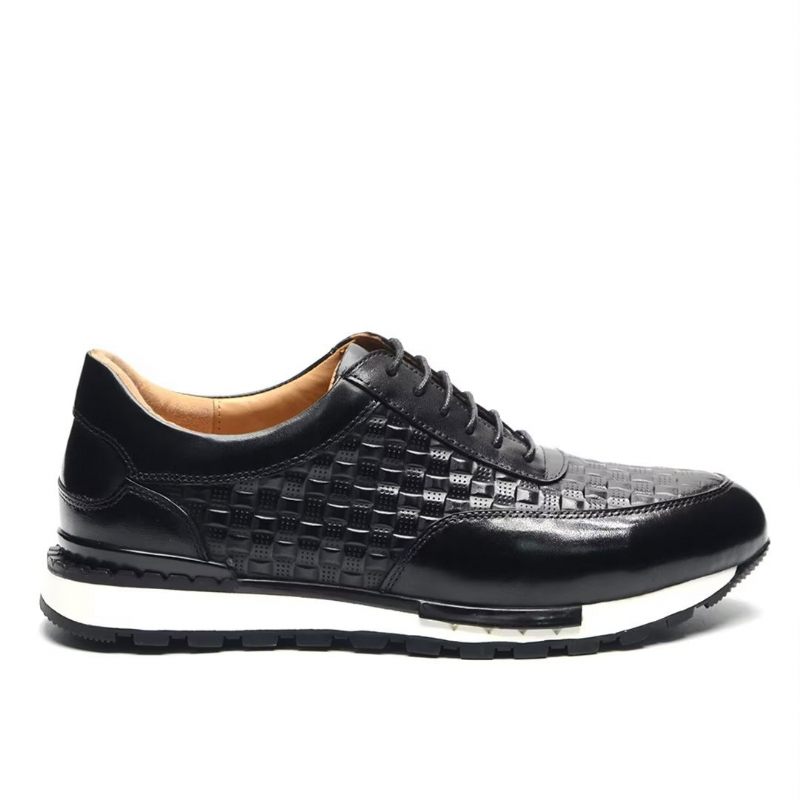 Sapatos Casuais Masculinos Metropolitan Luxury Casual Couro - Preto