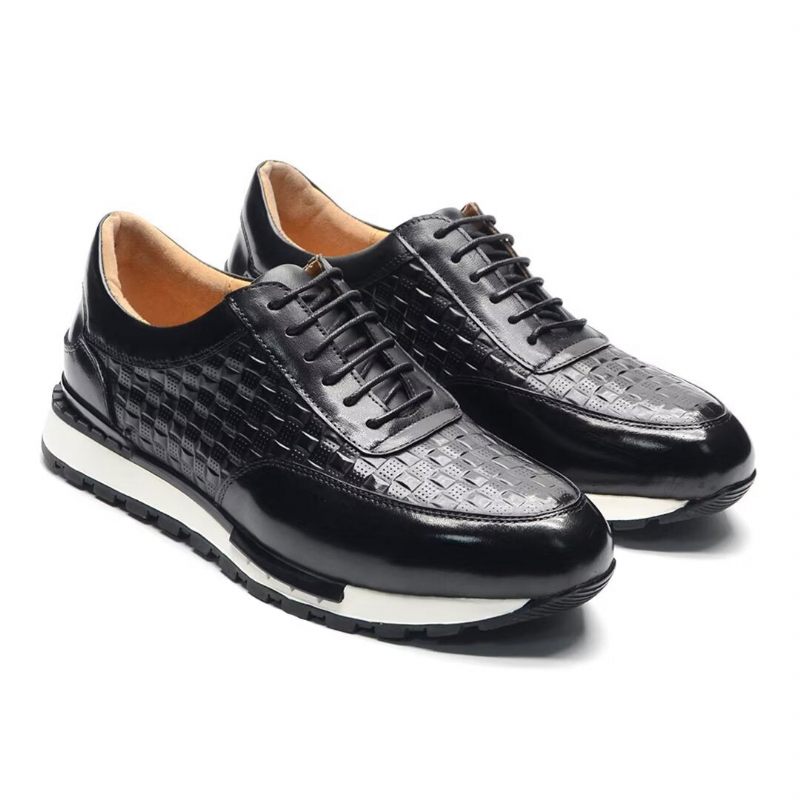 Sapatos Casuais Masculinos Metropolitan Luxury Casual Couro - Preto