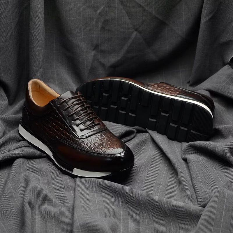 Sapatos Casuais Masculinos Metropolitan Luxury Casual Couro - Café