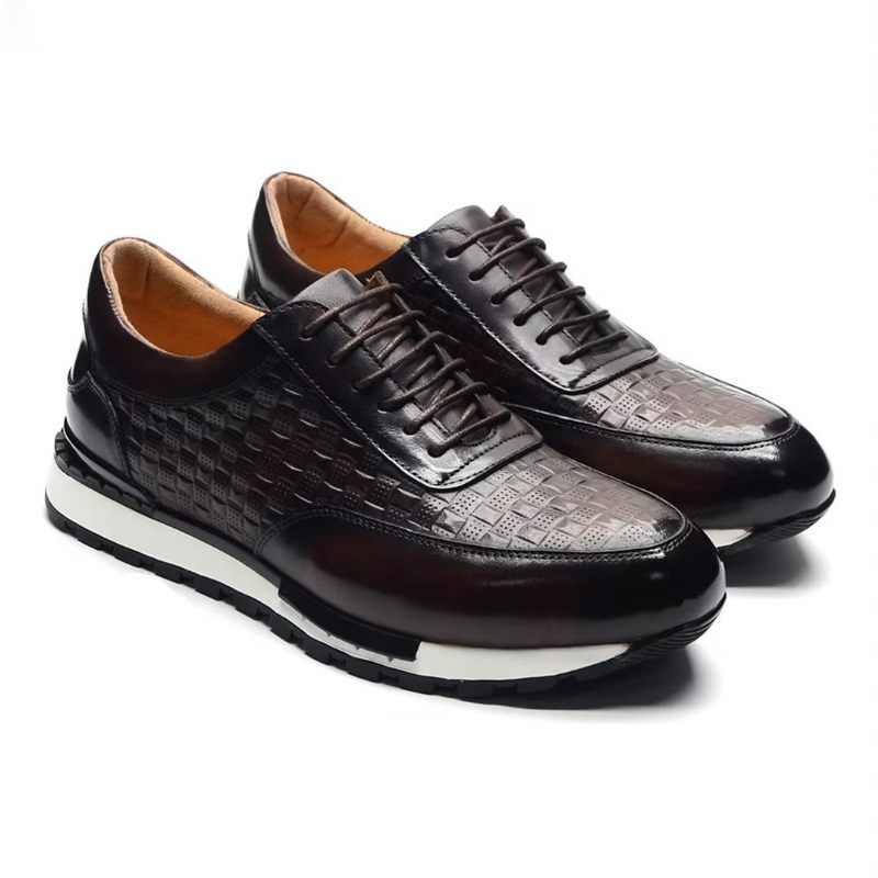 Sapatos Casuais Masculinos Metropolitan Luxury Casual Couro - Café