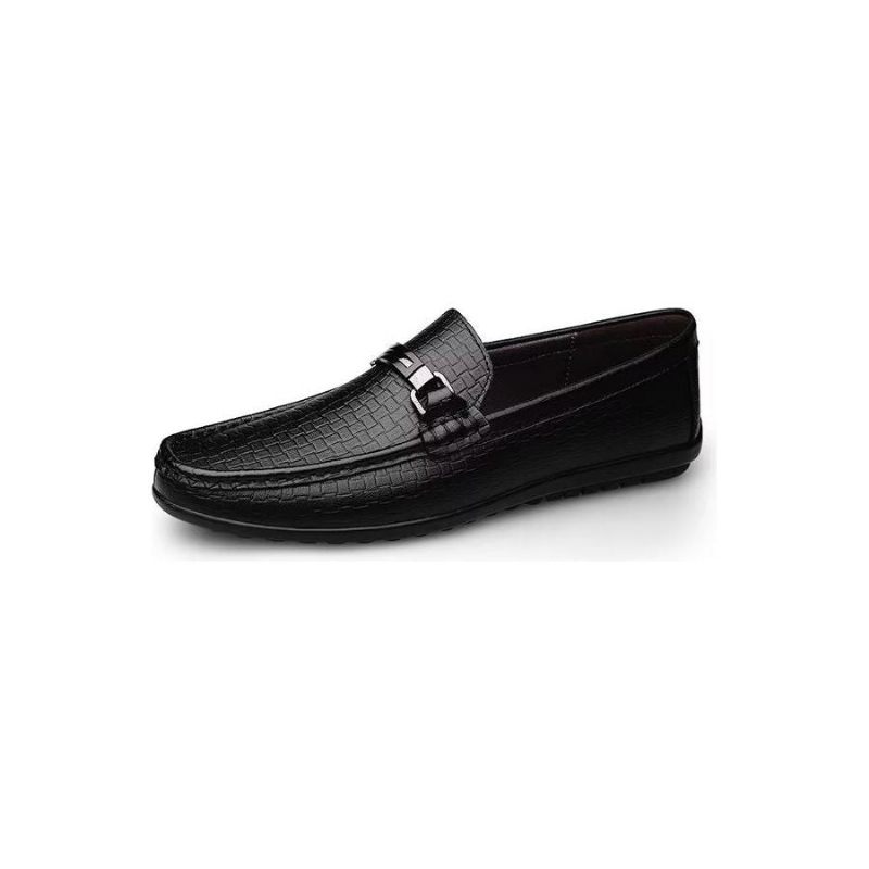 Sapatos Casuais Masculinos Mocassins Chiques Pu Com Estilo Metálico