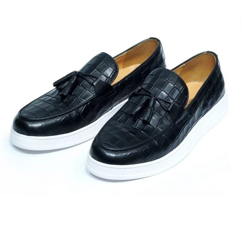 Sapatos Casuais Masculinos Modernos Slip-ons - Preto