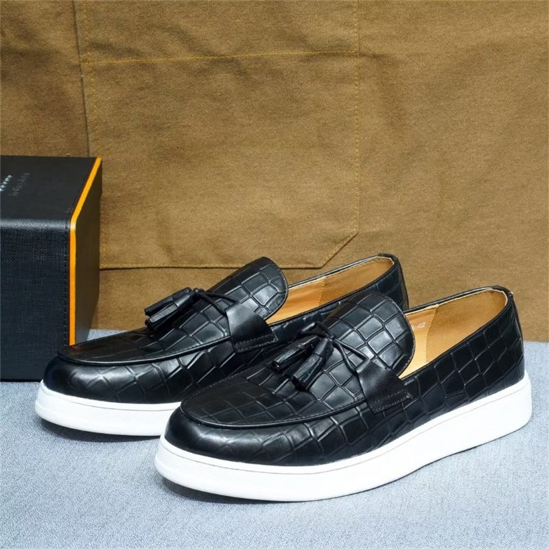 Sapatos Casuais Masculinos Modernos Slip-ons - Preto