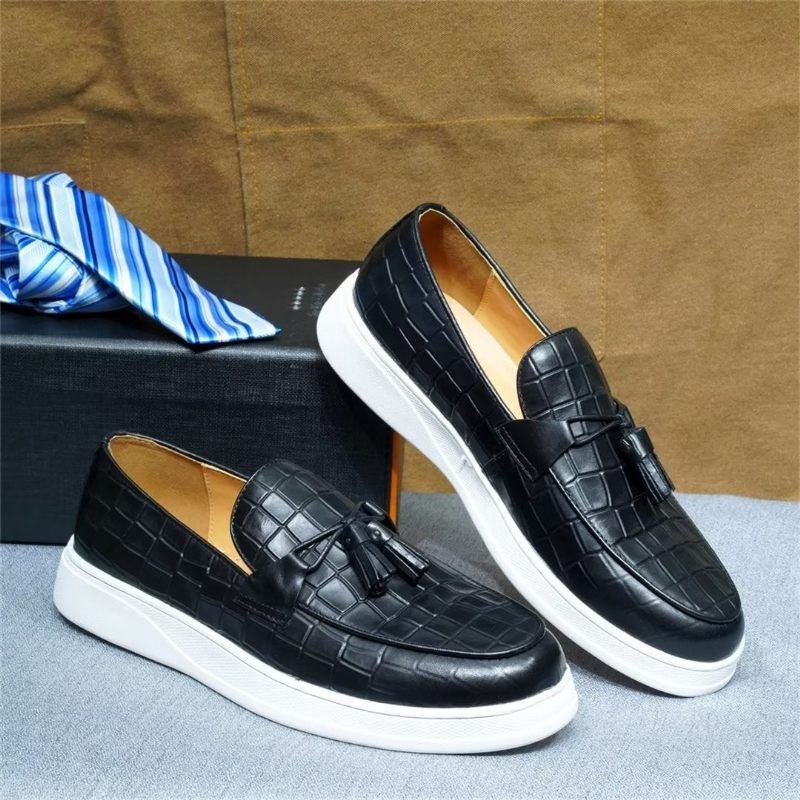 Sapatos Casuais Masculinos Modernos Slip-ons - Preto