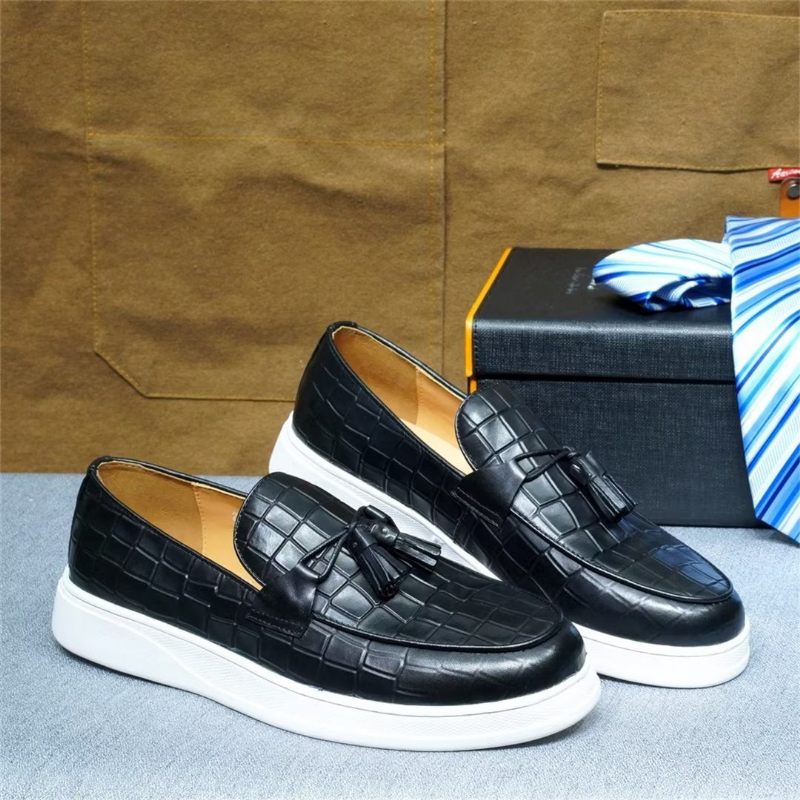 Sapatos Casuais Masculinos Modernos Slip-ons - Preto