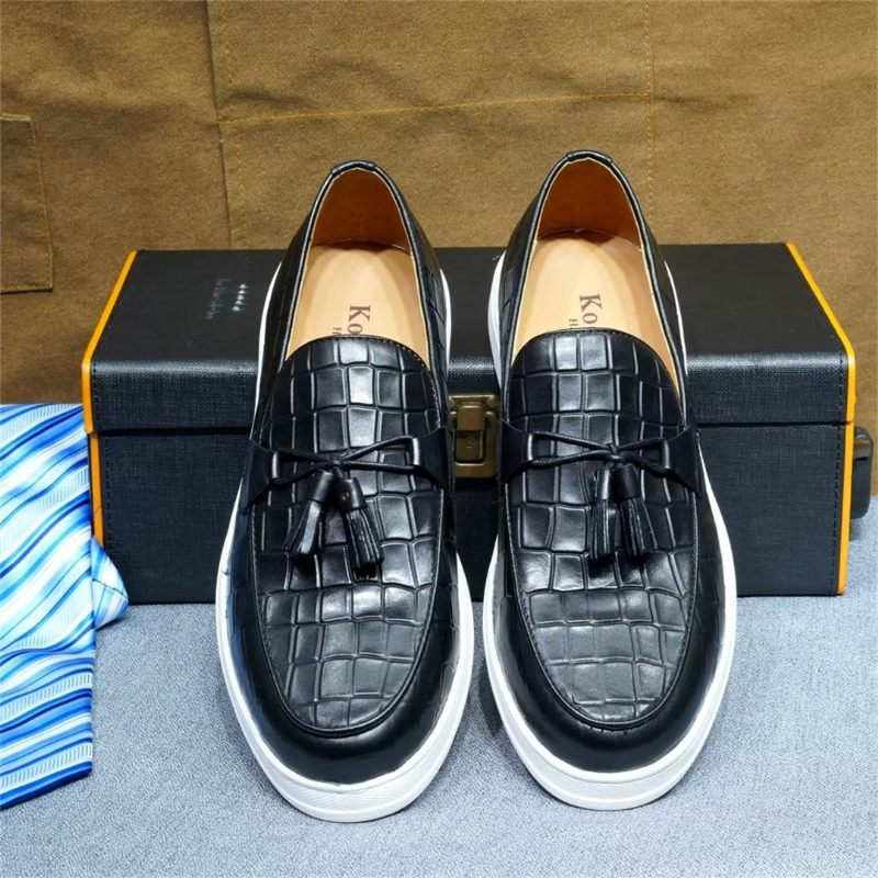 Sapatos Casuais Masculinos Modernos Slip-ons - Preto