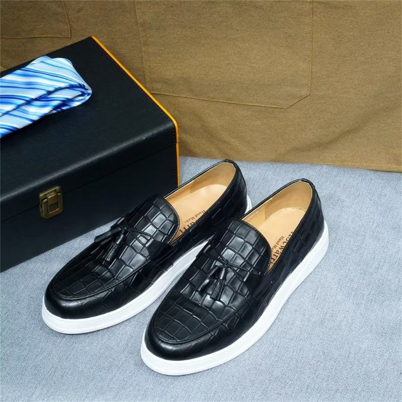 Sapatos Casuais Masculinos Modernos Slip-ons - Preto