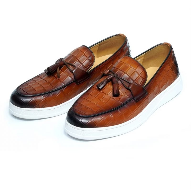 Sapatos Casuais Masculinos Modernos Slip-ons - Marrom