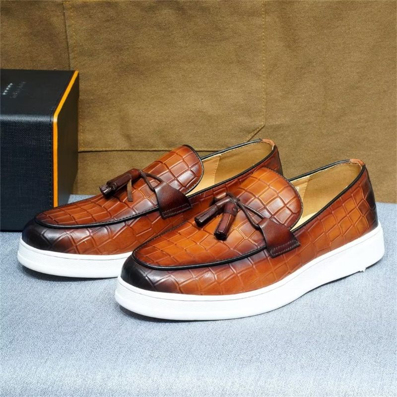 Sapatos Casuais Masculinos Modernos Slip-ons - Marrom