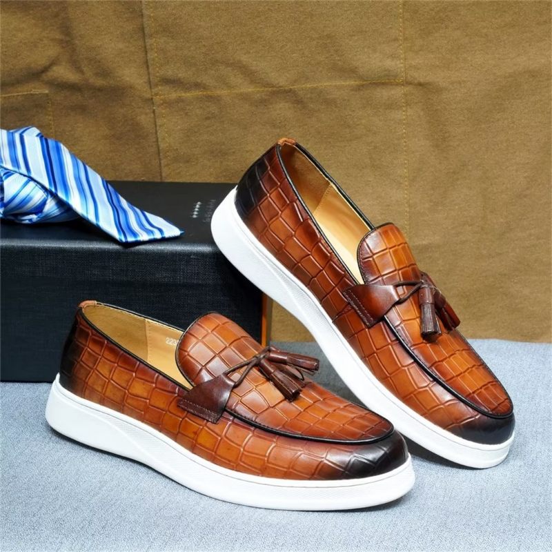 Sapatos Casuais Masculinos Modernos Slip-ons - Marrom