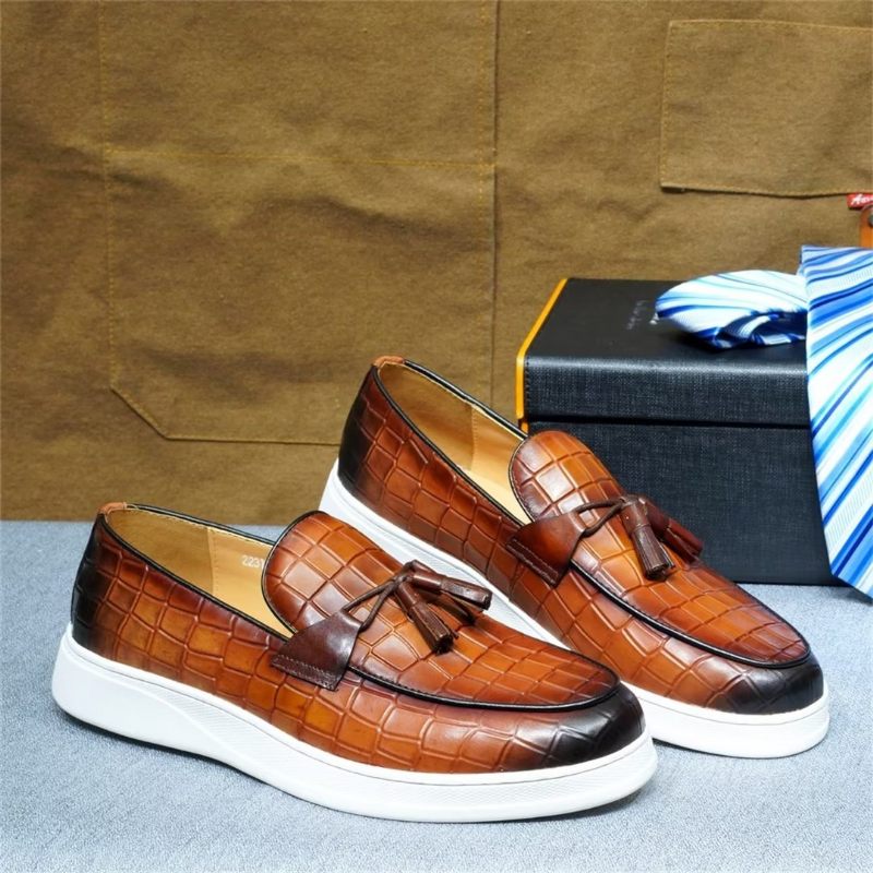 Sapatos Casuais Masculinos Modernos Slip-ons - Marrom