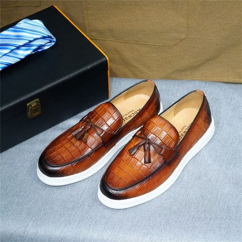 Sapatos Casuais Masculinos Modernos Slip-ons - Marrom