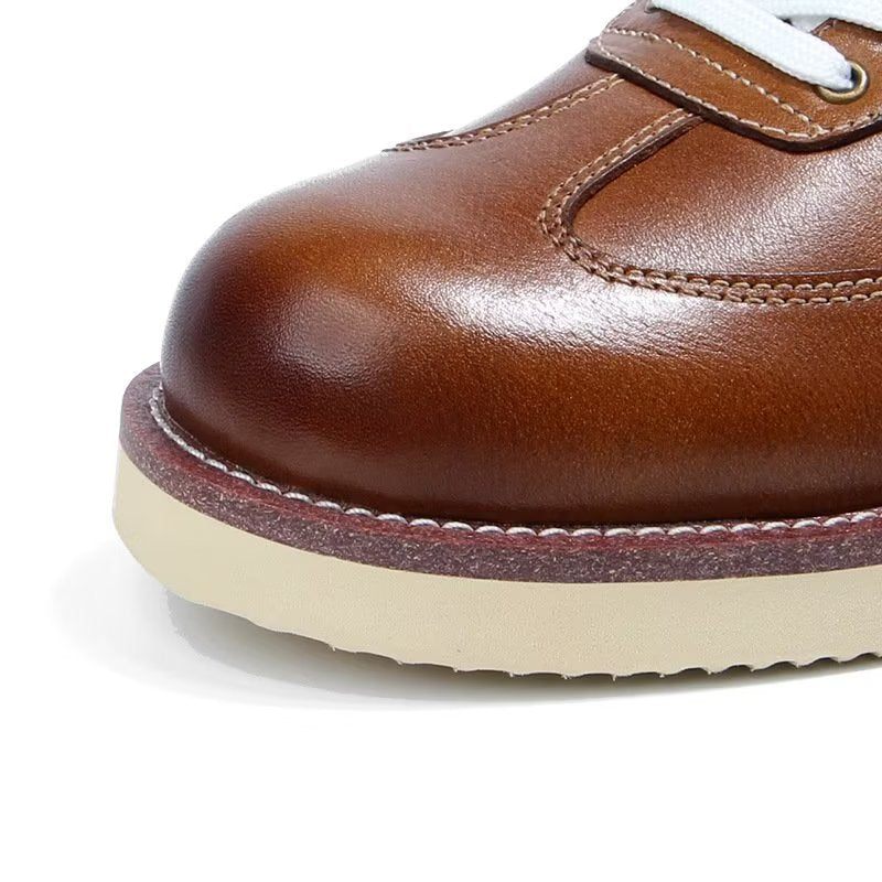 Sapatos Casuais Masculinos Modernos Tênis Da Moda Cano Alto - Marrom