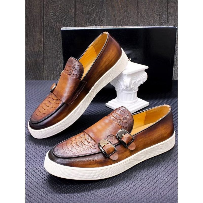 Sapatos Casuais Masculinos Monkstrap - Café