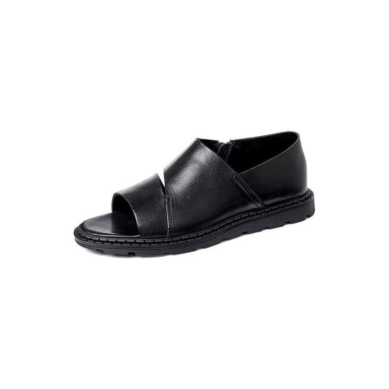 Sapatos Casuais Masculinos Sandálias Peep Toe Couro