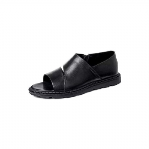 Sapatos Casuais Masculinos Sandálias Peep Toe Couro