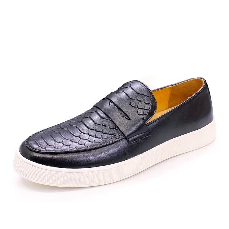 Sapatos Casuais Masculinos Slip-on - Preto