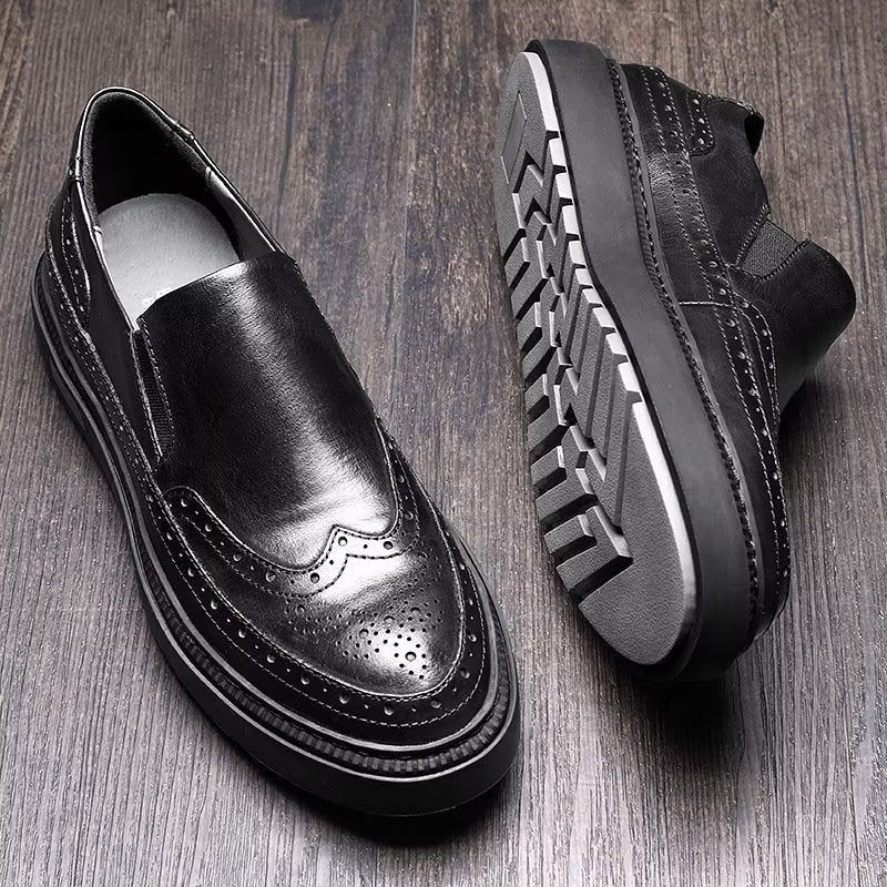 Sapatos Casuais Masculinos Slip-on - Preto