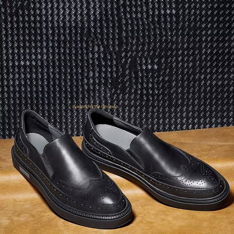 Sapatos Casuais Masculinos Slip-on - Preto