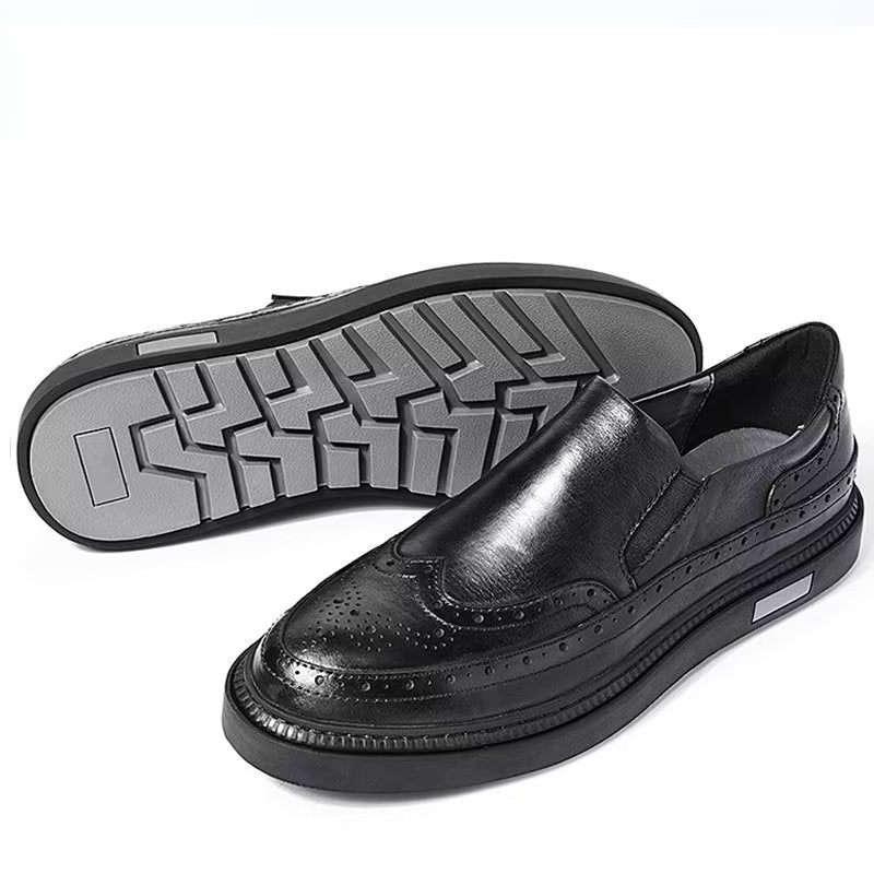 Sapatos Casuais Masculinos Slip-on - Preto