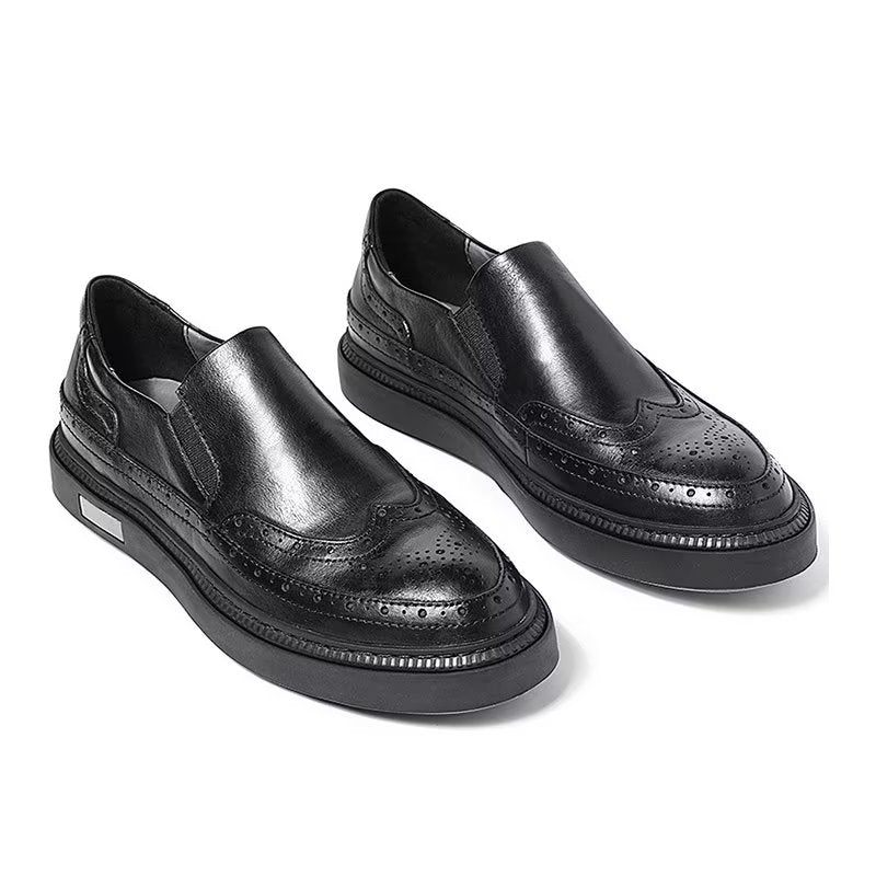 Sapatos Casuais Masculinos Slip-on - Preto