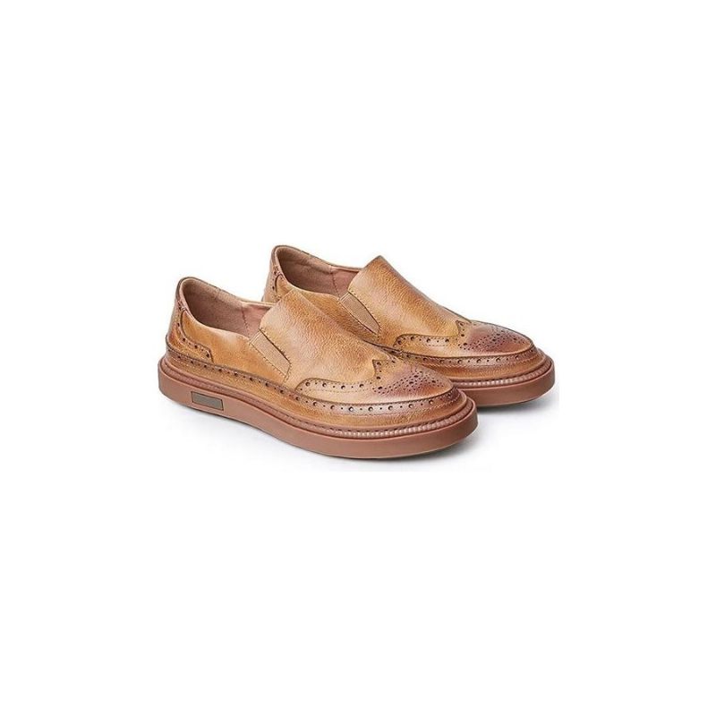 Sapatos Casuais Masculinos Slip-on - Café