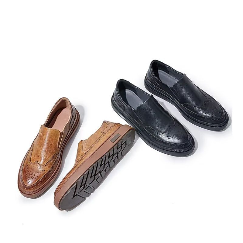 Sapatos Casuais Masculinos Slip-on - Café