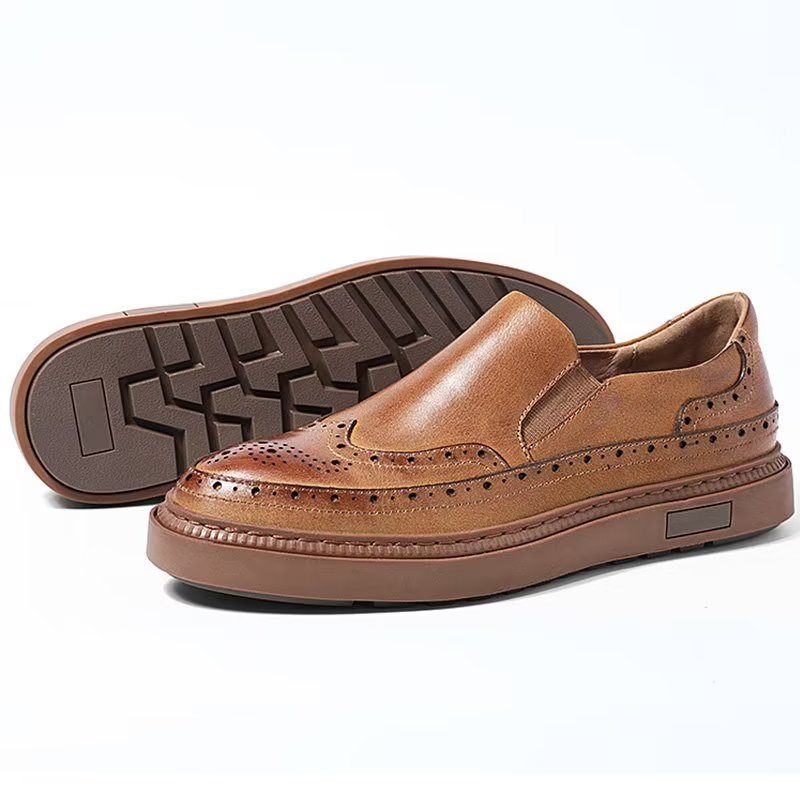 Sapatos Casuais Masculinos Slip-on - Café