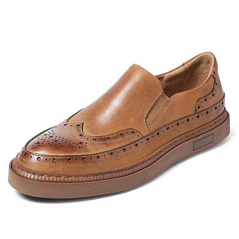 Sapatos Casuais Masculinos Slip-on - Café