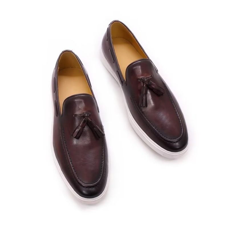 Sapatos Casuais Masculinos Slip-on - Café