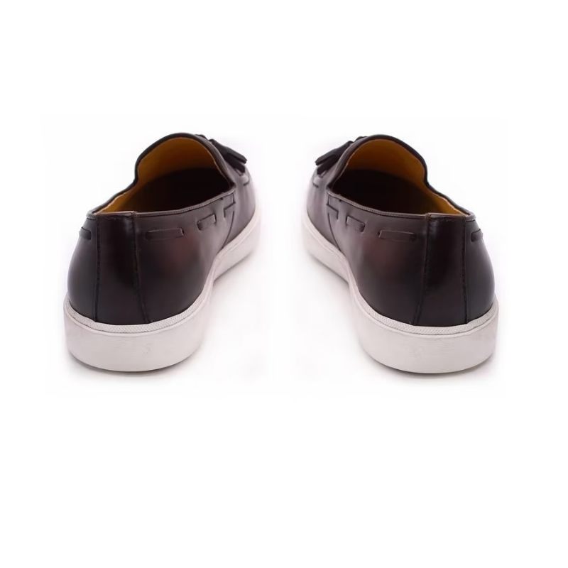 Sapatos Casuais Masculinos Slip-on - Café