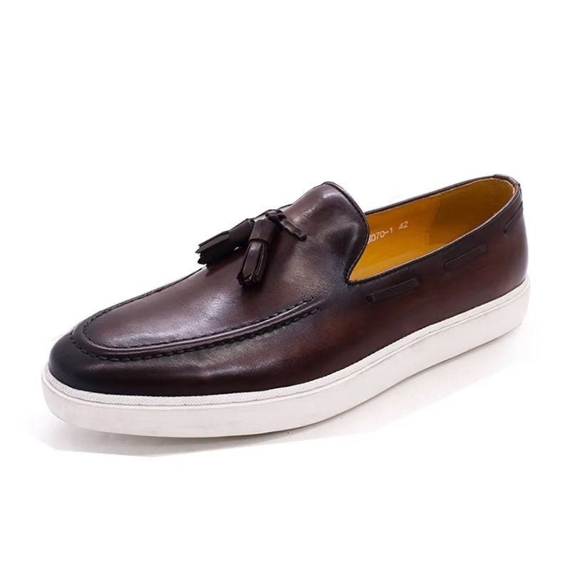 Sapatos Casuais Masculinos Slip-on - Café